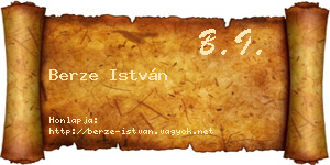 Berze István névjegykártya